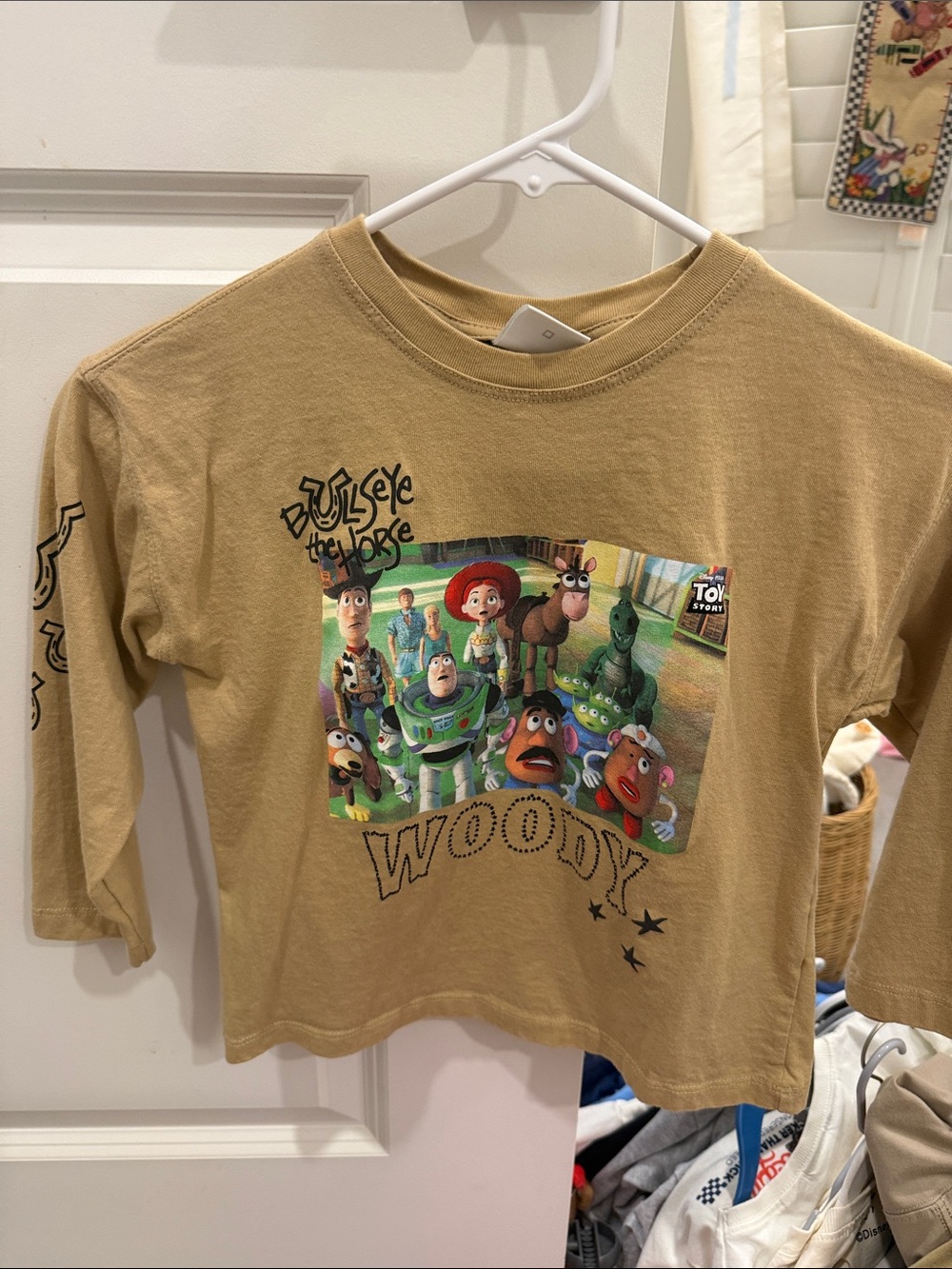 Toy Story Woody Graphic Long Sleeve Tee - Tan